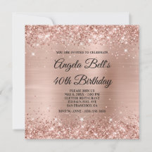 Glittrig Ljus Roséguld Folie Fancy Monogram