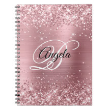 Glittrig Ljusrosa Folie Monogram