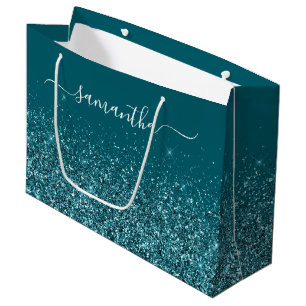 Glittrig mörk teal elegant signerad namn