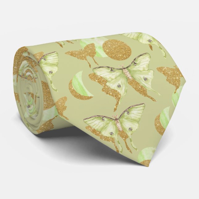 Glittrig Moth Fjärilmönster Slips (Rullad)