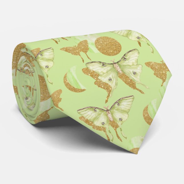 Glittrig Moth Fjärilmönster Slips (Rullad)