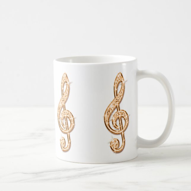 Glittrig Orange Musiknot Kaffemugg (Höger)