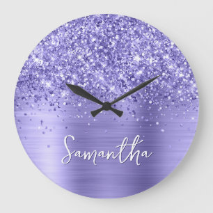 Glittrig Periwinkle-folie Namn Stor Klocka