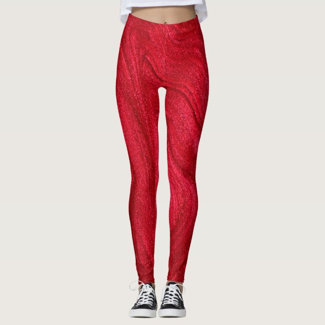 GLITTRIG RÖD LEGGINGS (Framsida)