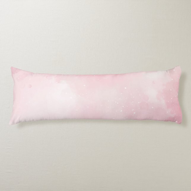 Glittrig rosa borstad polyesterkroppskudde  kroppskudde (Framsidan)