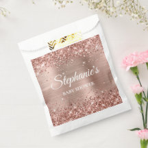 Glittrig Rosa Guld Bebis Shower