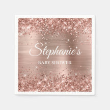 Glittrig rosa guld folie baby shower