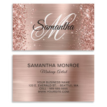 Glittrig Rosa Guld Folie Fancy Monogram