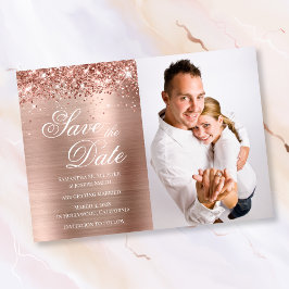 Glittrig Rosa Guld Folie Foto Spara Datumet