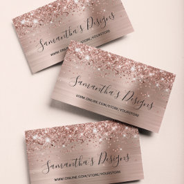 Glittrig Rosa Guld Folie Webbutik Visitkort
