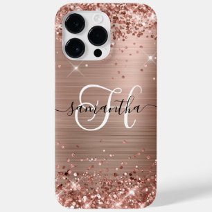 Glittrig Rosa Guld Glam Monogram