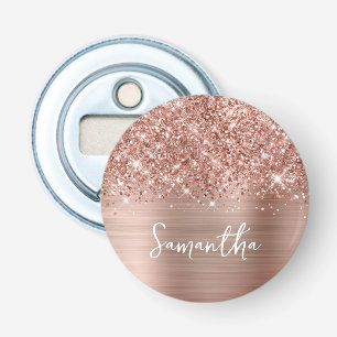Glittrig Rosa Guld Glam Namn Flasköppnare