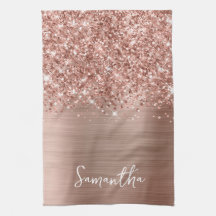 Glittrig Rosa Guld Glam Namn