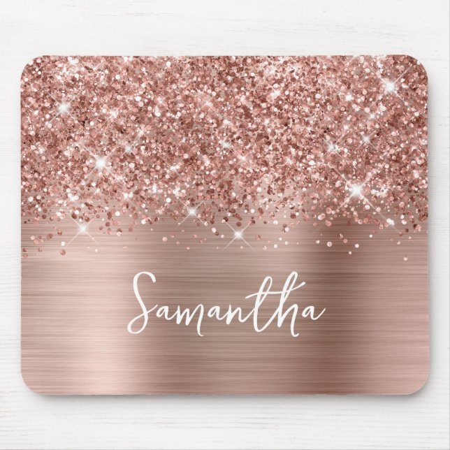 Glittrig Rosa Guld Glam Namn Musmatta (Framsidan)