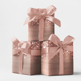 Glittrig Rosa Guld Glam Presentpapper