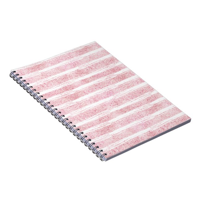 Glittrig rosa ränder anteckningsbok (Högra Sidan)
