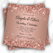 Glittrig Rose Guld Gradient Elegant Bröllop