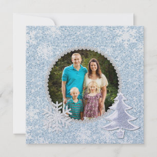 Glittrig Snö Julkort Fotogratulationskort