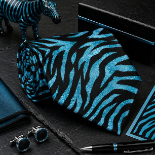 Glittrig Zebra Vilda Djur Mönster Slips