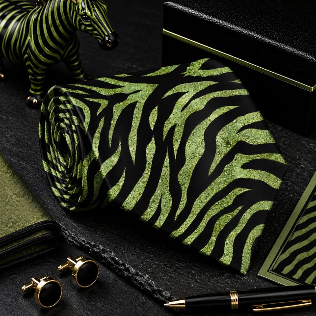 Glittrig Zebra Vilda Djur Mönster Slips (Skapare uppladdad)