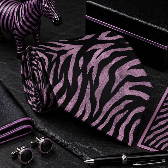 Glittrig Zebra Vilda Djur Mönster Slips (Skapare uppladdad)