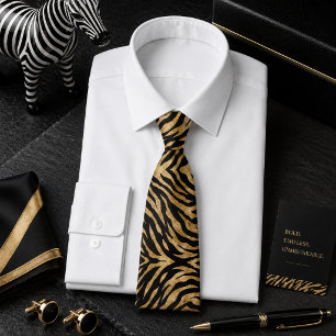 Glittrig Zebra Vilda Djur Mönster Slips