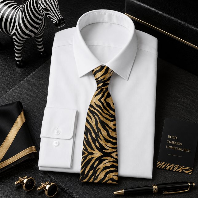 Glittrig Zebra Vilda Djur Mönster Slips (Skapare uppladdad)