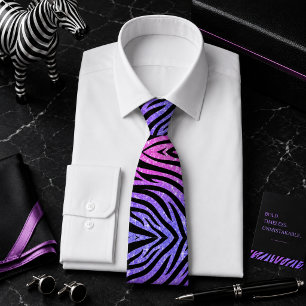 Glittrig Zebra Vilda Djur Mönster Slips