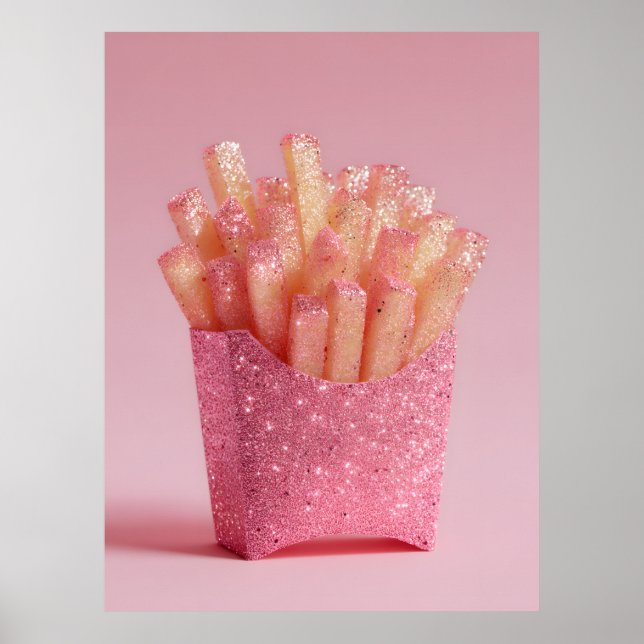 Glittriga pommes frites poster (Framsidan)