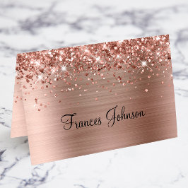 Glittriga Rosa Guld Individuella Namn Platskort Bordsnummer