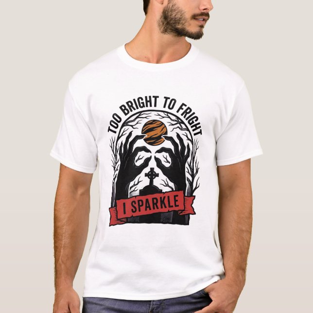 Glittriga spöklika händer vintage Halloween-grafik T Shirt (Framsida)