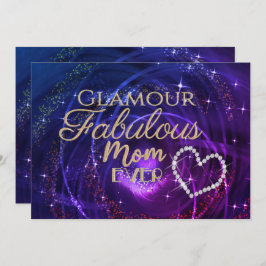 Glitttering Fabulous Mamma Lila Blue Julkort
