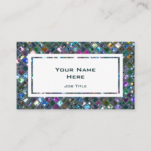 Glitz belägger med tegel mångfärgad rektangel för visitkort (Framsida)