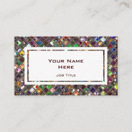 Glitz belägger med tegel mångfärgad vitrektangel visitkort