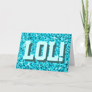 Glitz Blue 'LOL' 'Grattis på födelsedagen' hälsnin Kort
