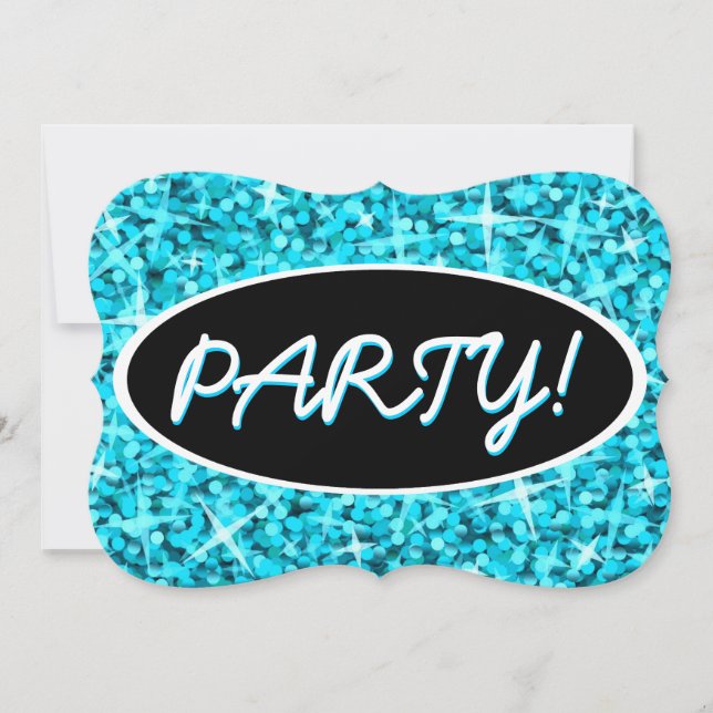 Glitz Blue Party! Inbjudningar (Framsida)