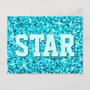 Glitz Blue 'STAR'-vykort Vykort