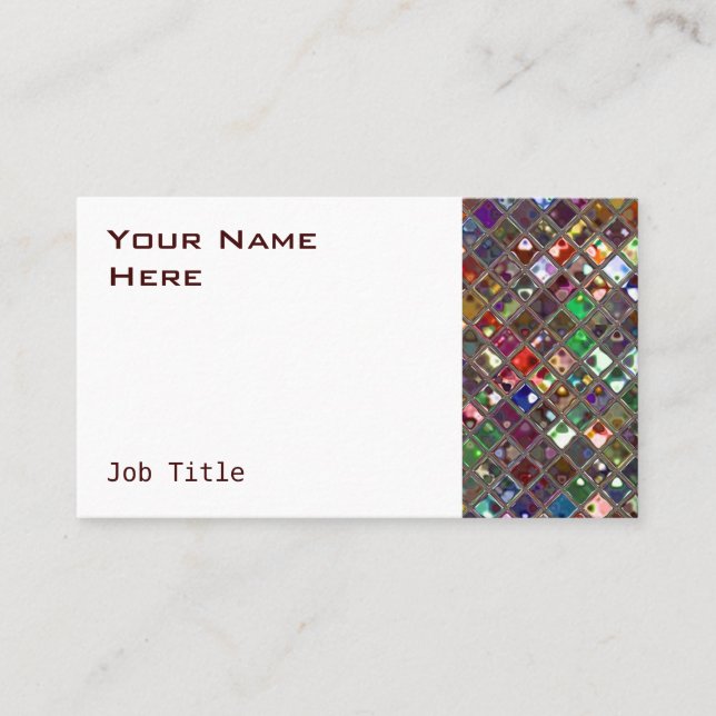 Glitz-brickor, färgat affärskort, vit sida visitkort (Framsida)