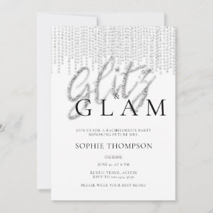 Glitz Glam Glitter Drips Elegant Bachelorette Inbjudningar