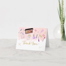 Glitz & Glam Rosa Guld Spa Birthday Tack Kort