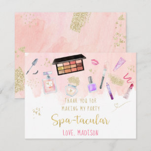 Glitz & Glam Rosa Guld Spa Birthday Tack Kort