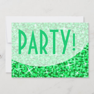 Glitz-Grönt-kurva "Party!" - inbjudan