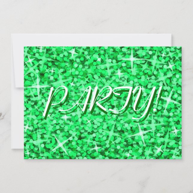 Glitz Grönt Party! St patrick's day! Inbjudningar (Framsida)