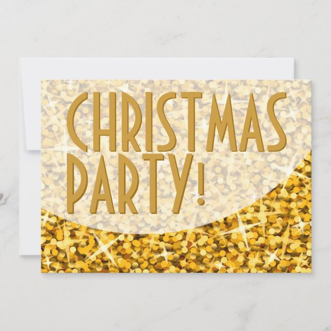 Glitz "Guld" kurva 'Julparty' inbjudan (Framsida)