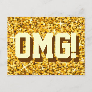 Glitz "Guld" "OMG!" vykort! Vykort