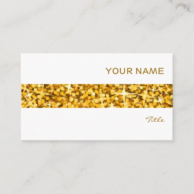 Glitz "Guld" rand-affärskort vitt Visitkort (Framsida)