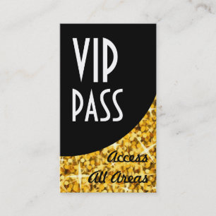 Glitz "guld" "VIP passerar" svart buktar Visitkort