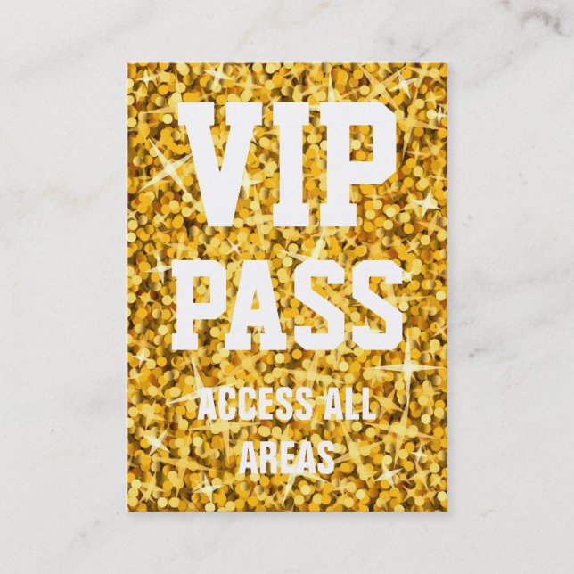 Glitz "guld" "VIP PASSERAR" visitkortknubbig Visitkort (Framsida)