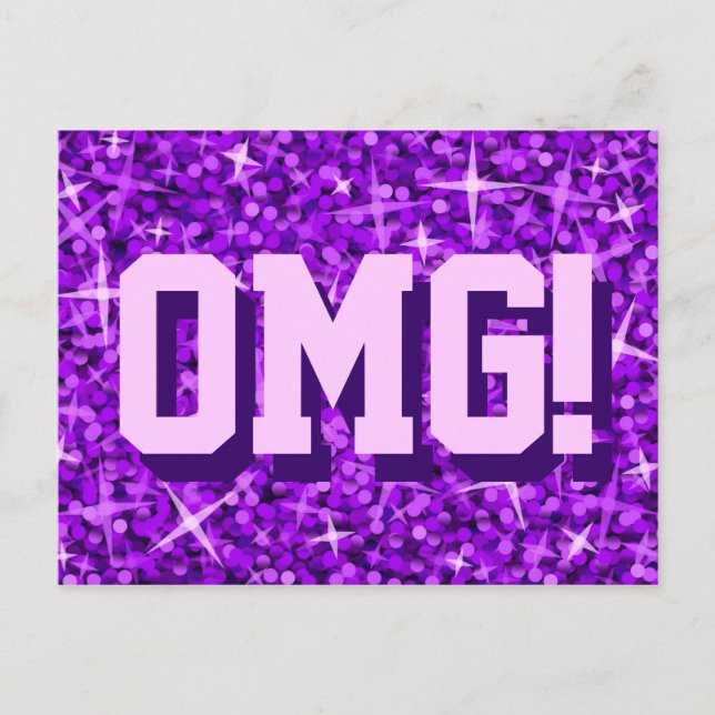 Glitz Lila "OMG!" vykort (Framsida)