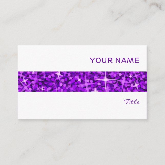 Glitz Lila rand affärskort vit Visitkort (Framsida)
